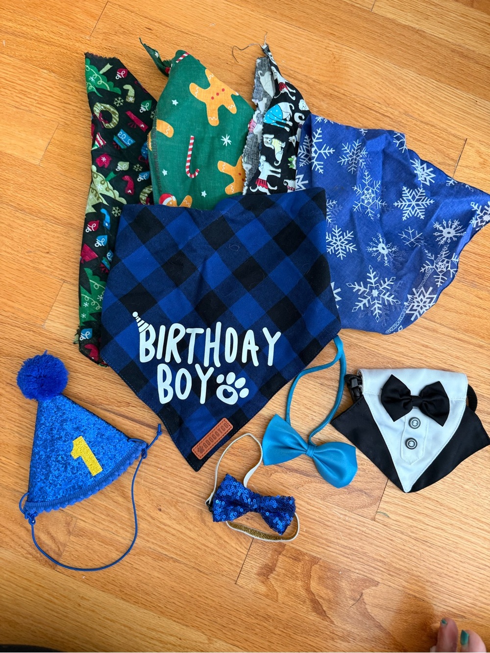 Dog Bandana, Tuxedo , Bow Ties & Birthday Accessory Lot